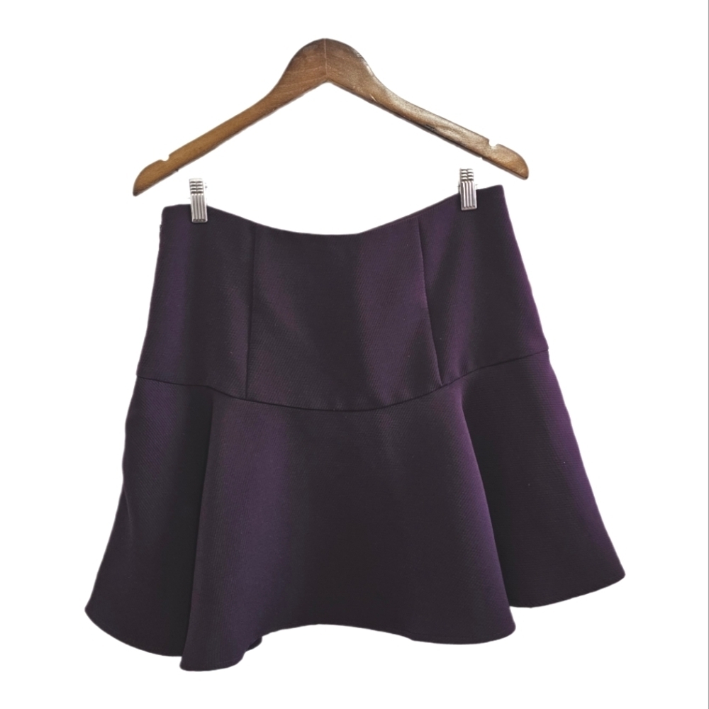 Loft purple fit and flare midi skirt size 8